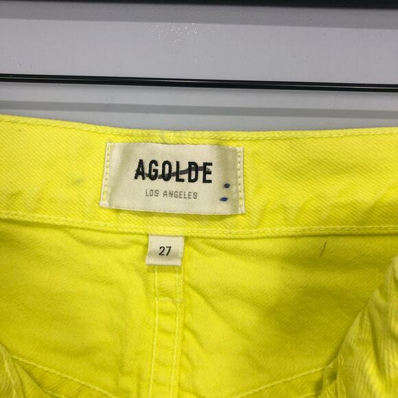 AGOLDE 90's Pinch Waist High Rise Straight Button Fly Jeans Mom Lime Size 27 - Picture 5 of 10